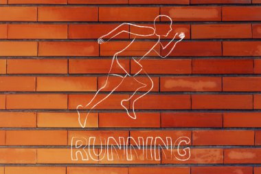 Bir sprint yapma runner adam