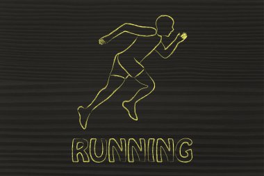 Bir sprint yapma runner adam