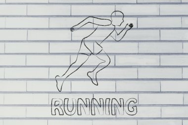 Bir sprint yapma runner adam