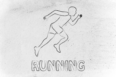 Bir sprint yapma runner adam