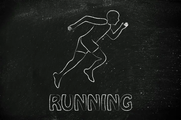 Runner homme faisant un sprint — Photo