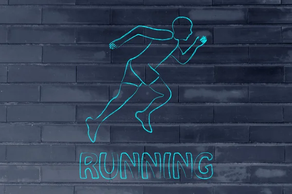 Löpare man att göra en sprint — Stockfoto