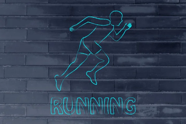Bir sprint yapma runner adam