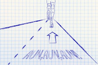 Yolda koşan bir adam