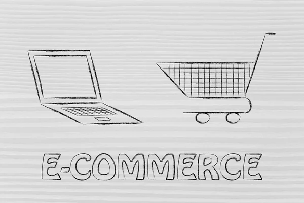 Concept van e-commerce en online winkelen — Stockfoto