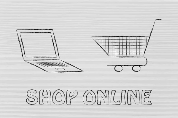 Koncepcji e-commerce i zakupy online — Zdjęcie stockowe