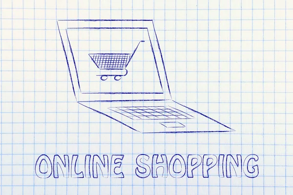 Koncepcji e-commerce i zakupy online — Zdjęcie stockowe