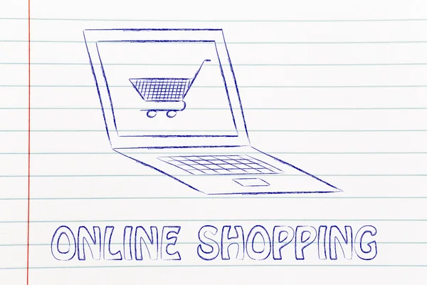 Concetto di e-commerce e shopping online — Foto Stock