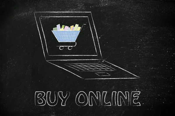Koncepcji e-commerce i zakupy online — Zdjęcie stockowe