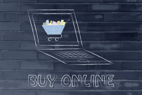 전자 상거래 및 온라인 쇼핑의 개념 — 스톡 사진