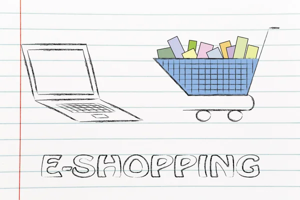Conceito de e-commerce e compras online — Fotografia de Stock