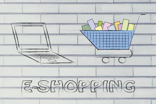 Concetto di e-commerce e shopping online — Foto Stock