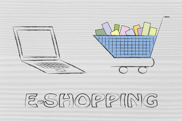 Concepto de comercio electrónico y compras en línea —  Fotos de Stock
