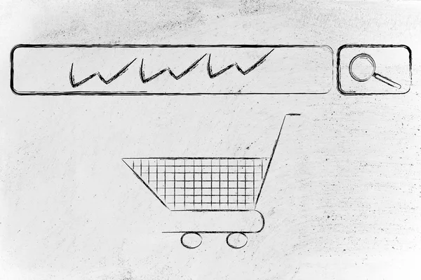 Concept van e-commerce en online winkelen — Stockfoto