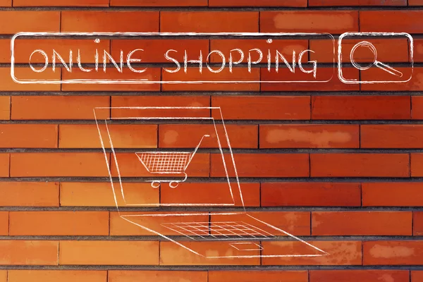 Concetto di e-commerce e shopping online — Foto Stock