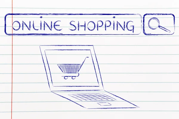 Concetto di e-commerce e shopping online — Foto Stock