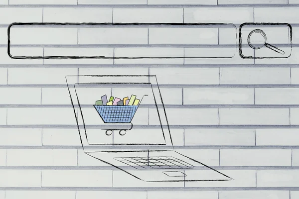 E コマースやオンライン ショッピングの概念 — ストック写真