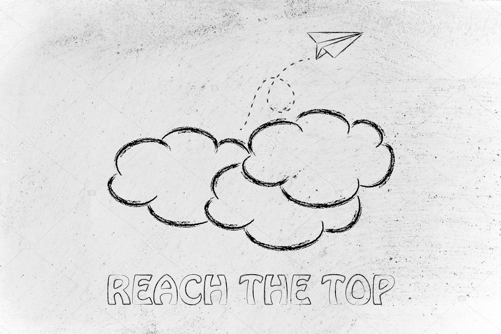 Reah the top illustration with paper airplane