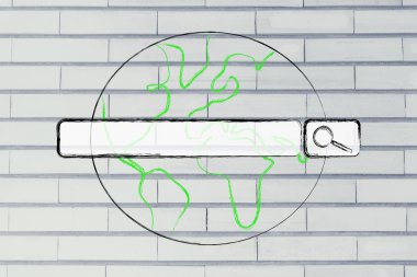 Internet arama çubuğu ile Dünya Haritası