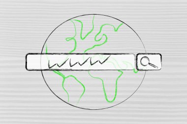 Internet arama çubuğu ile Dünya Haritası