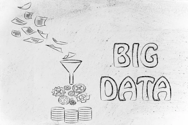 Concetto di elaborazione e memorizzazione dei big data — Foto Stock