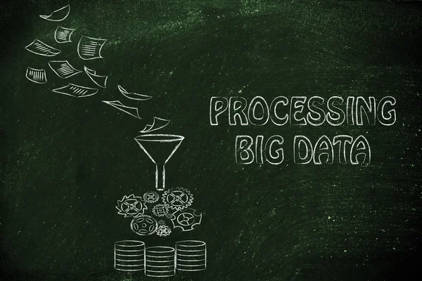Conceito de processamento e armazenamento de big data — Fotografia de Stock