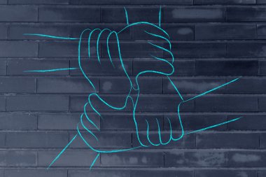 Takım çalışması ve iş gücü illüstrasyon