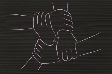 Takım çalışması ve iş gücü illüstrasyon