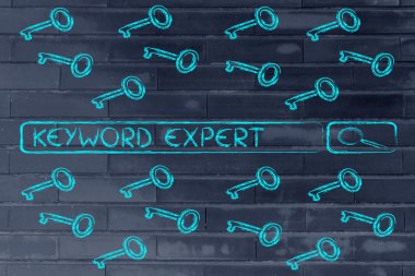 Search engine bar with tags about Keyword experts clipart