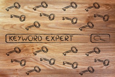 Search engine bar with tags about Keyword experts clipart
