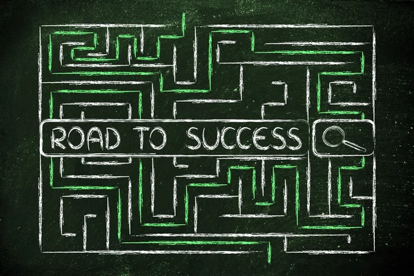 Maze with search tags about the road to success — Stock Photo, Image