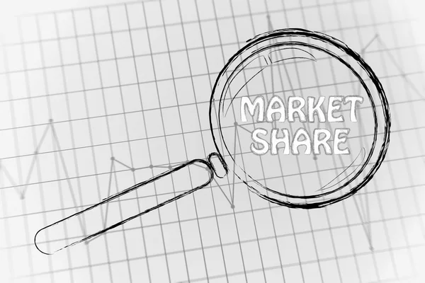 Market share with business graph — Stock Photo, Image