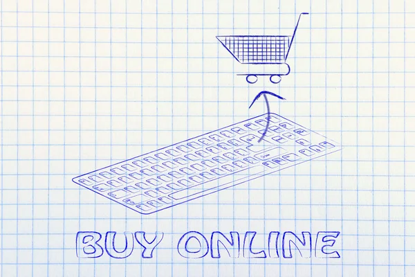 Comercio electrónico y compras en línea — Foto de Stock