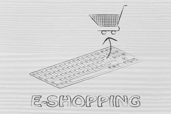 Comercio electrónico y compras en línea — Foto de Stock