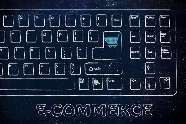 E-handel och online inköp — Stockfoto