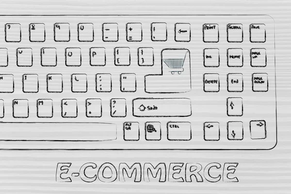 E-commerce en online aankopen — Stockfoto