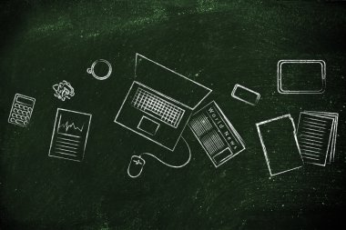 İş office nesneleri Resepsiyon illüstrasyon