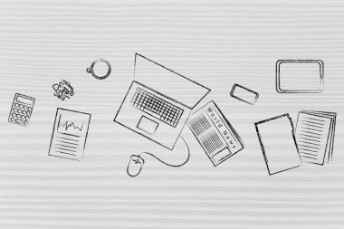 İş office nesneleri Resepsiyon illüstrasyon