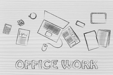İş office nesneleri Resepsiyon illüstrasyon