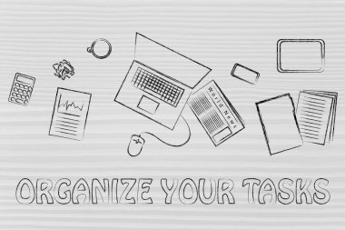 İş office nesneleri Resepsiyon illüstrasyon