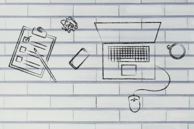 Verimli çalışması illüstrasyon