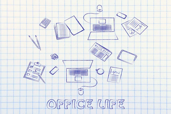 Ilustración productiva del trabajo en equipo — Foto de Stock