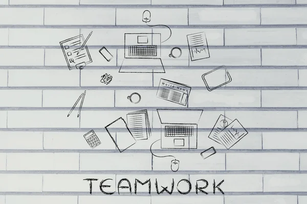 Productive teamwork illustration — Stock Photo, Image
