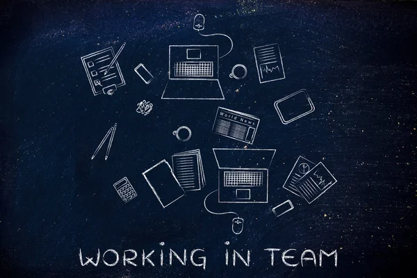 Productieve teamwerk illustratie — Stockfoto