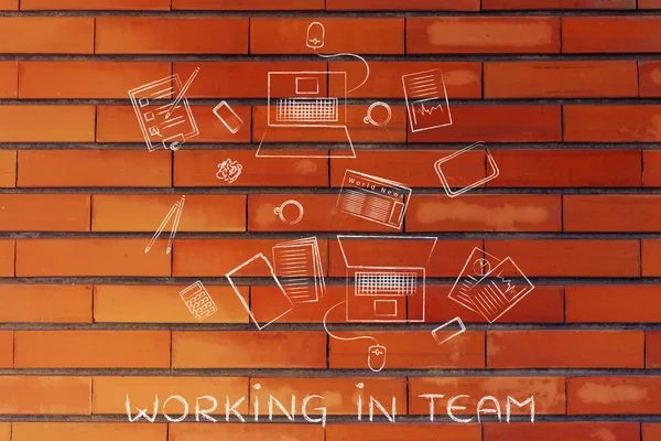 Produktiv teamwork illustration - Stock-foto