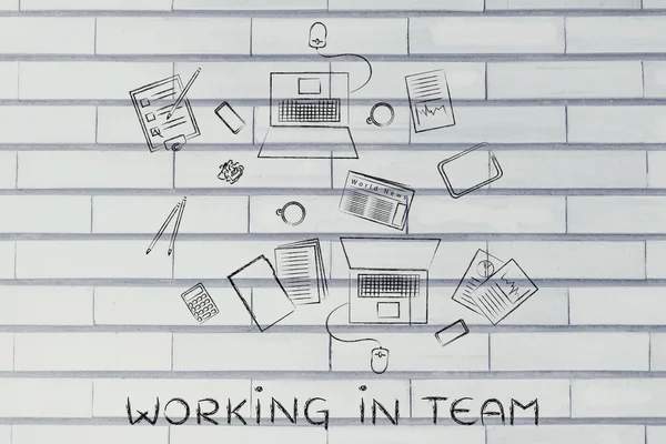 生産的なチームワークの図 — ストック写真