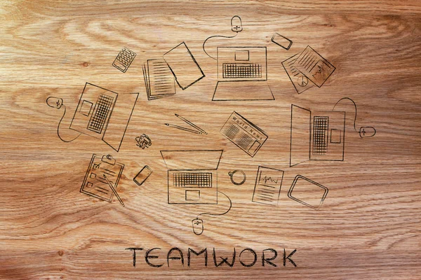 Bir ekibiyle birlikte çalışma — Stok fotoğraf