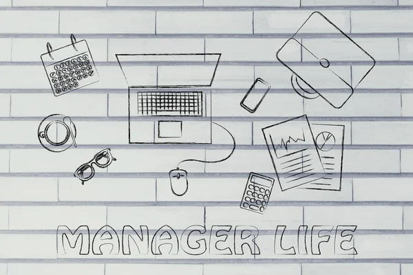 Kontor och manager liv illustration — Stockfoto