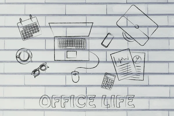 Office and manager life illustration — Stock Photo, Image