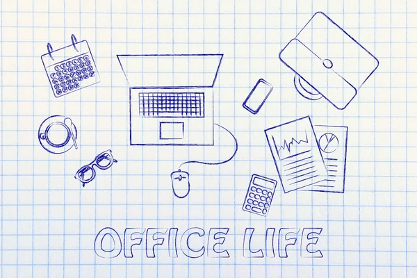 Ilustración de la vida de oficina y gerente — Foto de Stock